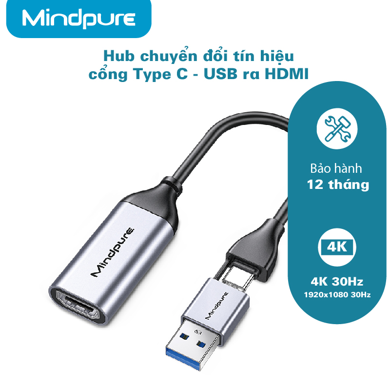 bo hub chuyen doi tin hieu Type C - usb ra HDMI AD051